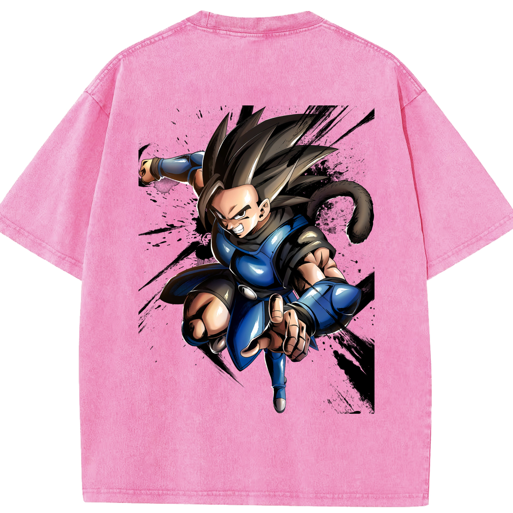 （画像用） ドラゴンボール ベジータ四世（Bejīta Yonsei）DRAGON BALL Vegeta IV 綿100% ヴィンテージ風 半袖Tシャツ（背面プリント）